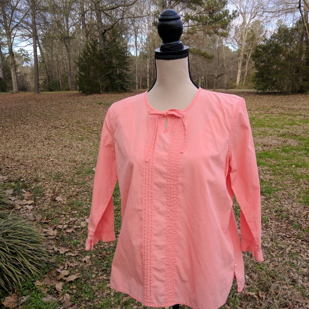 Liz Claiborne Lizwear LS  Jeans Tangerine M Top